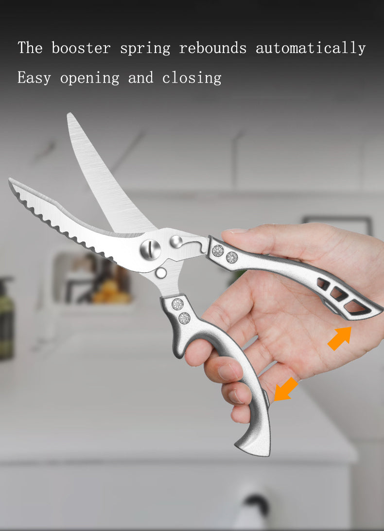 Kitchen Multifunctional Scissors Stainless Steel Chicken Bone Cleaver Knife Meat Fruit Boning Fish Scissors Scale Clean Scissors