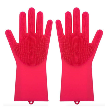 Silicone Heat-resistant Cleaning Brush Scrubbing Gloves