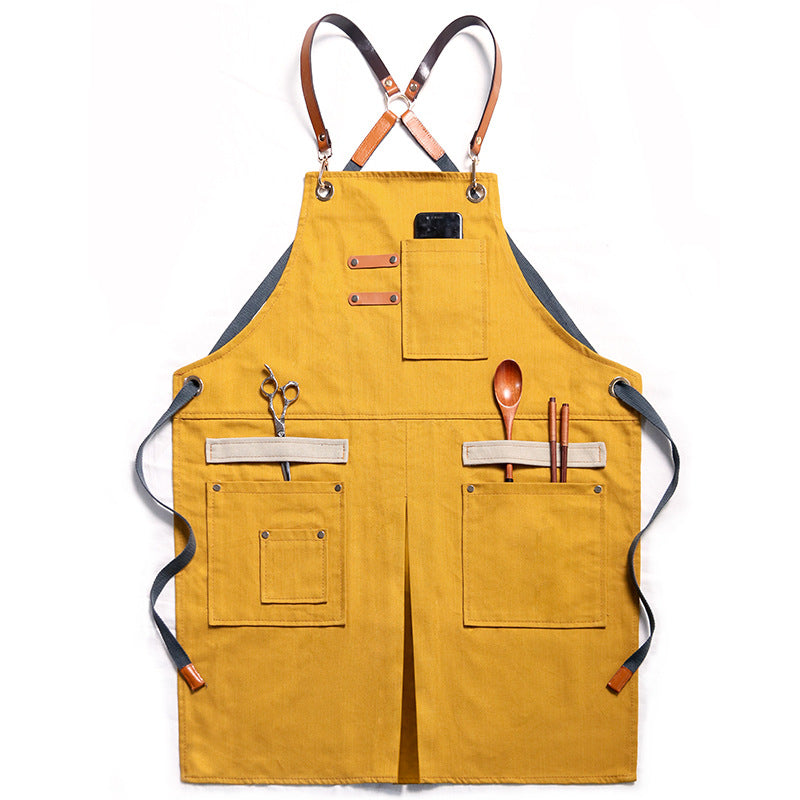 Denim Apron with Pockets