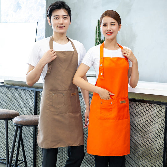 Pure color halterneck apron