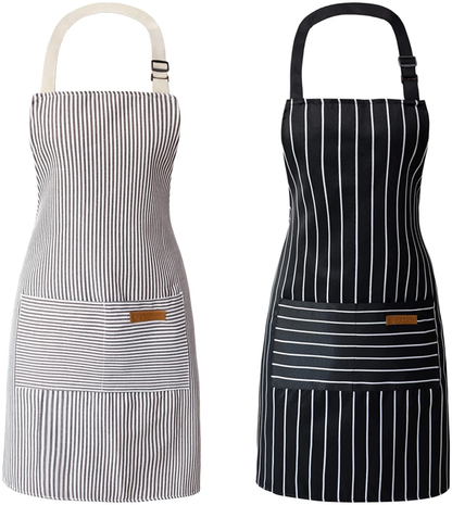 Household Cotton Linen Halterneck Striped Apron