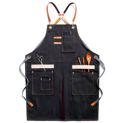 Denim Apron with Pockets