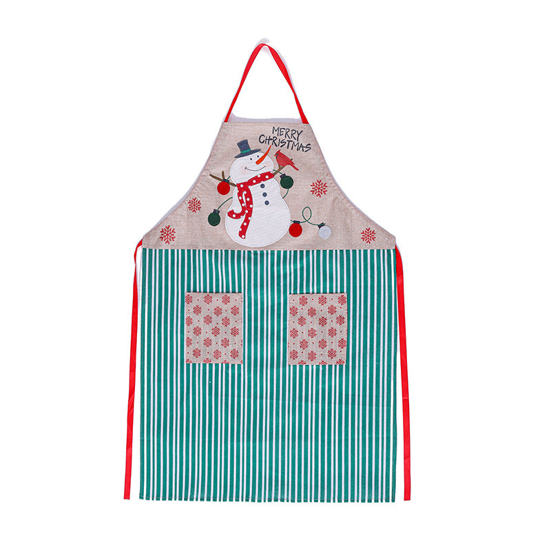 Santa Linen Apron Creative Kitchen Cleaner Sleeveless