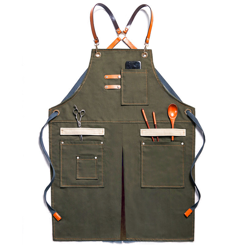 Denim Apron with Pockets